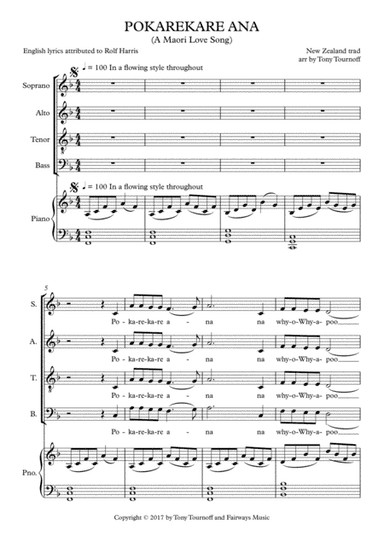 Pokarekare Ana (SATB) (arr. Tony Tournoff)
