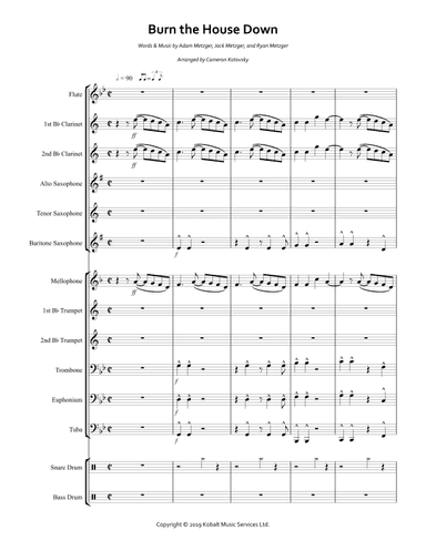 Burn The House Down (arr. Cameron Kotovsky)