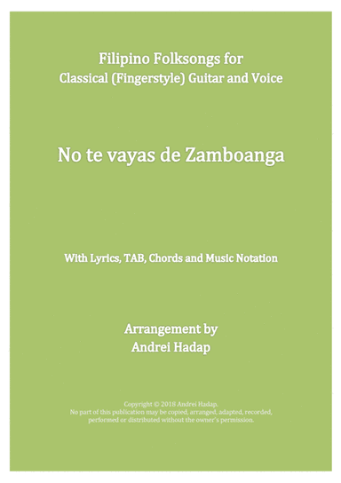No te vayas de Zamboanga (Fingerstyle Guitar with TAB) (arr. Andrei Hadap)