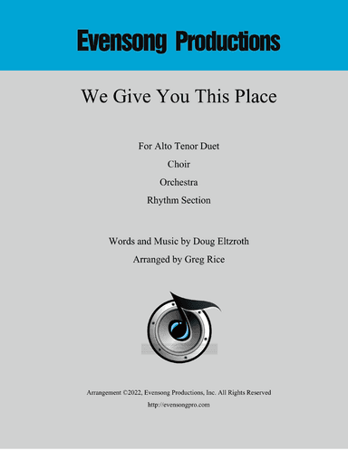We Give You This Place (arr. Greg Rice)