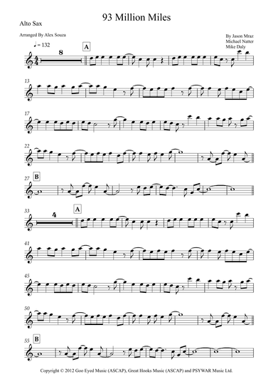 93 Million Miles (arr. Alex Souza)