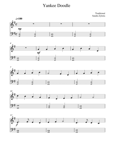 Yankee Doodle (arr. Sandra Zylstra)