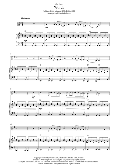 Words (arr. Kaiserin Rebecca)