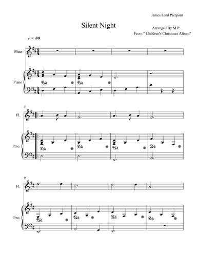 Silent Night ( For Flute And Piano Students ) (arr. Milorad Petrovic)