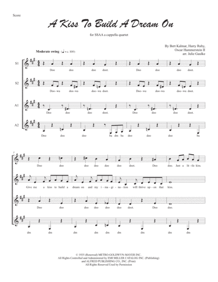 A Kiss To Build A Dream On (arr. Julie Gaulke)