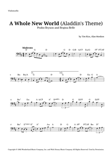 A Whole New World (aladdin's Theme) (arr. Langanho)