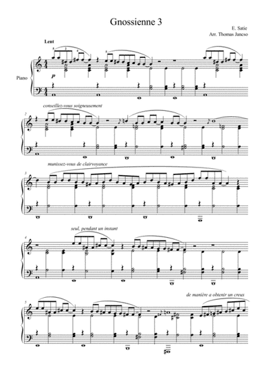 Gnossienne No 3 (arr. Thomas Jancso)
