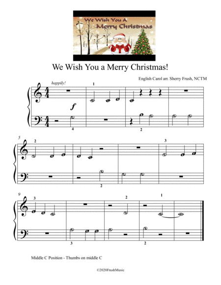 We Wish You a Merry Christmas    Alpha notes for the early beginner (arr. Sherry Frush, NCTM)