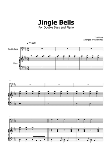 Jingle Bells - Double Bass and Piano (arr. Valdir Maia)