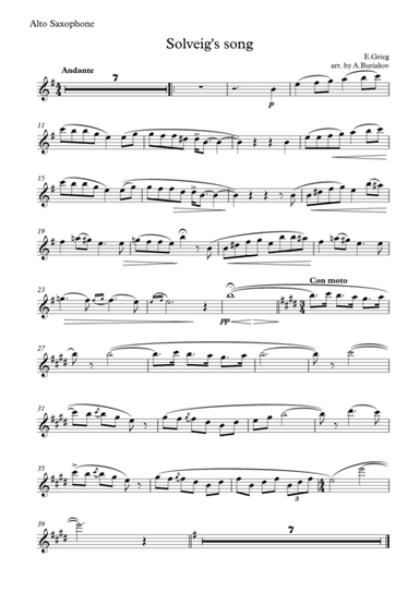 Solveig's Song from "Per Gunt" suite #1 (arr. A.Buriakov)