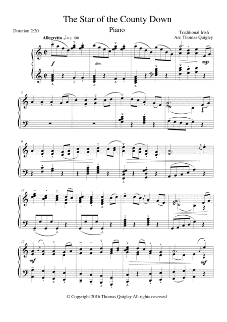The Star of the County Down (arr. Thomas Quigley)
