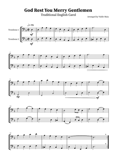 God Rest You Merry Gentlemen - Trombone Duet (arr. Valdir Maia)