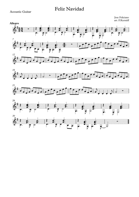 Feliz Navidad (arr. Frank Kerntiff)