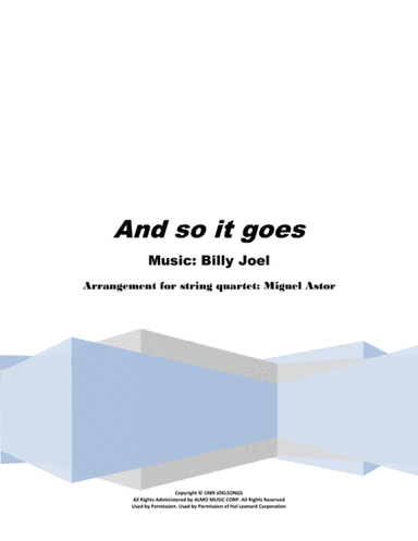 And So It Goes (arr. Miguel Astor)