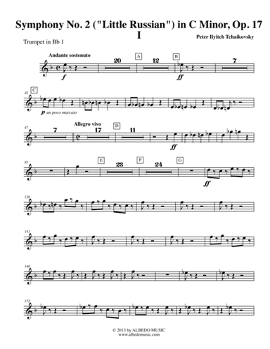 Tchaikovsky Symphony No. 2, Movement I - Trumpet in Bb 1 (Transposed Part), Op. 17 (arr. Doug Clyde)