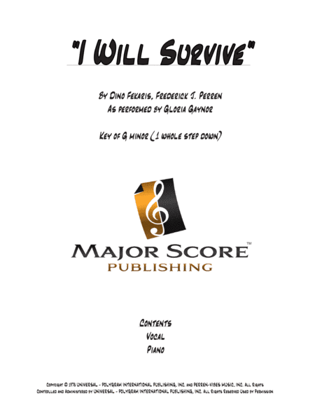 I Will Survive (arr. MAJOR SCORE PUBLISHING TM.)