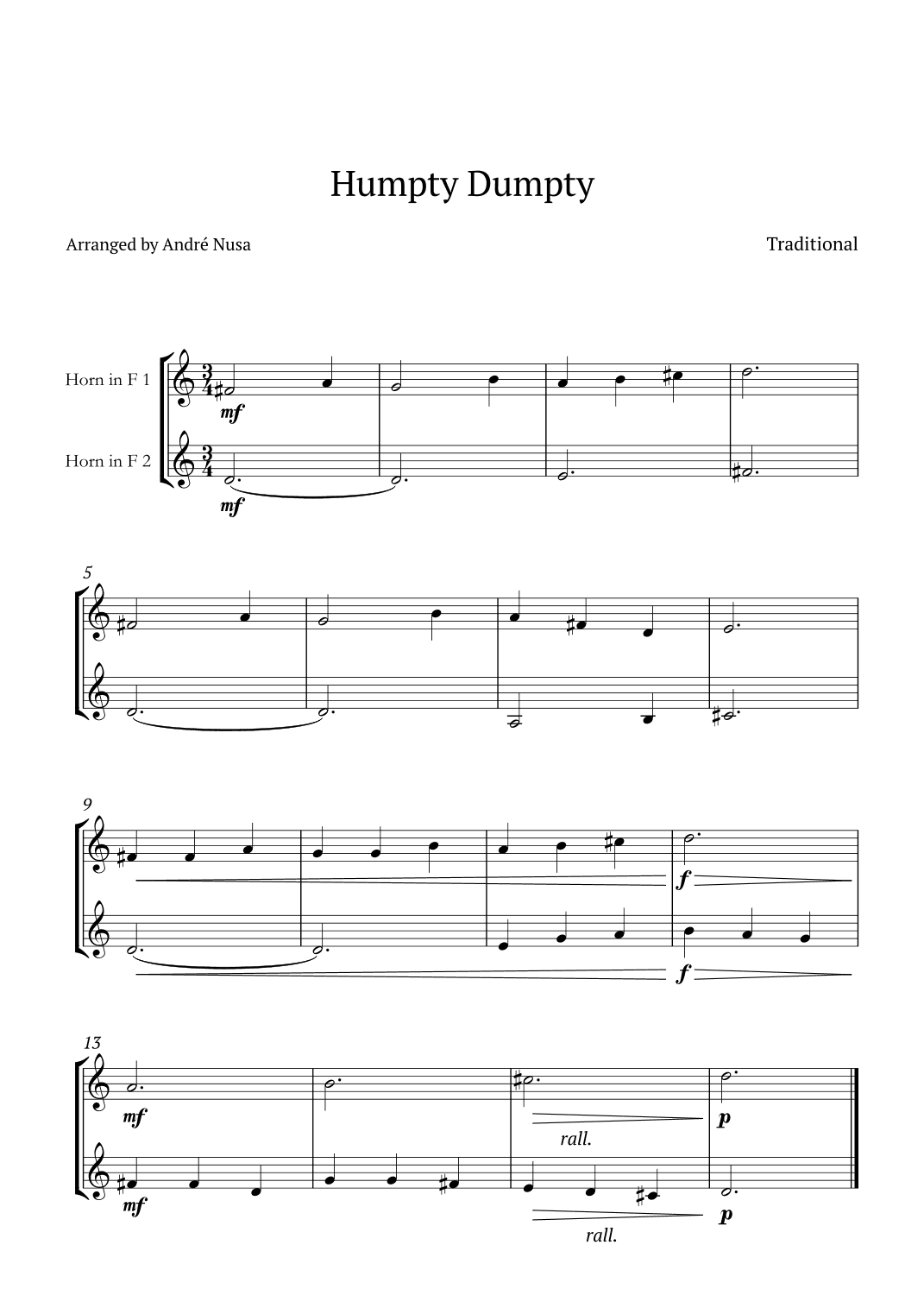 Humpty Dumpty (arr. André Nusa)