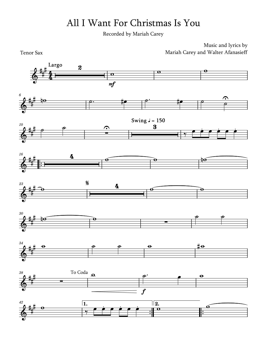 All I Want For Christmas Is You (arr. David Lartey)