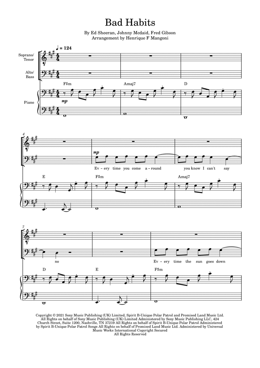 Bad Habits (arr. Henrique F Mangoni)
