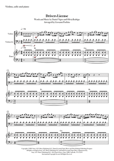 Drivers License (arr. Giovanni Porfirio)