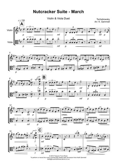 Nutcracker Suite - March: Violin & Viola Duet Duet (arr. Keith Gemmell)
