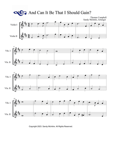 And Can It Be That I Should Gain? (arr. Sandy McIntire)