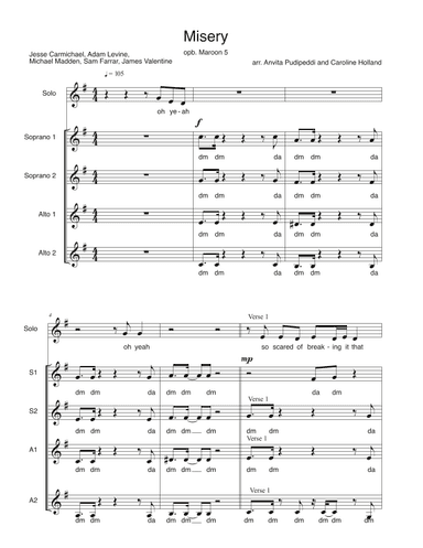 Misery (arr. Caroline Holland and Anvita Pudipeddi)