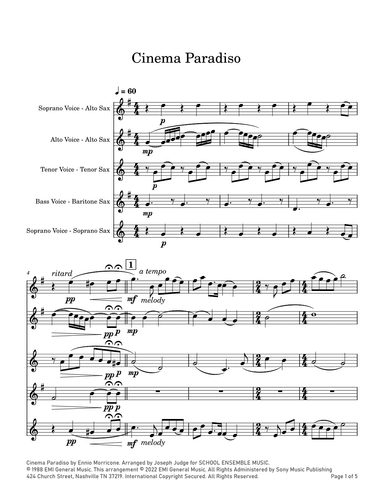 Cinema Paradiso (arr. Joseph Judge)