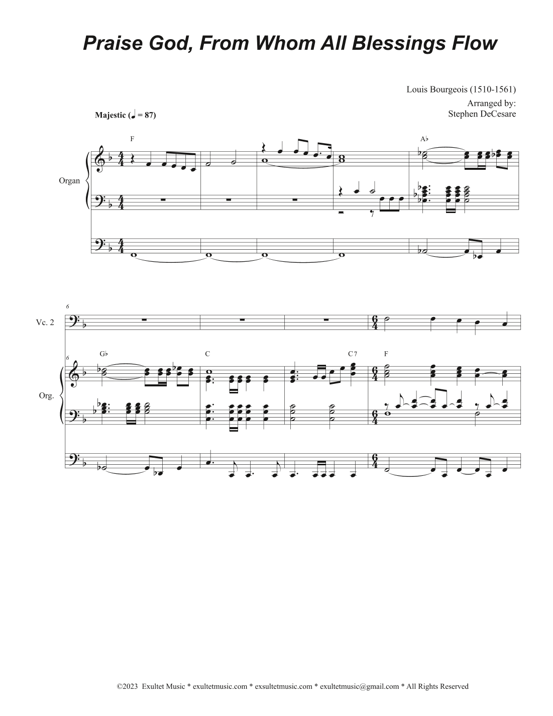 Praise God, From Whom All Blessings Flow (Cello Duet - Alternate Version) (arr. Stephen DeCesare)