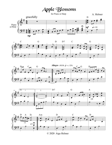 Apple Blossoms f. Piano or Harp