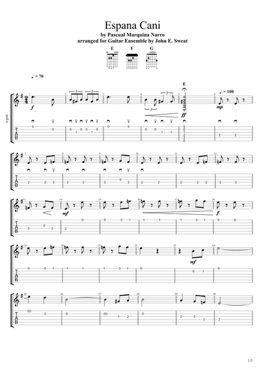 Espana Cani - Guitar I (arr. John E. Sweat)