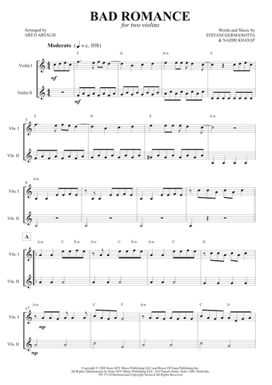 Bad Romance (arr. Art.o Artaud)