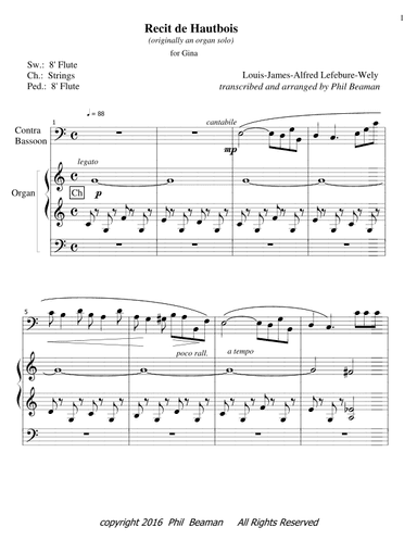 Recit de Hautbois (arr. Phil Beaman)