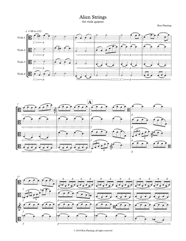 Alien Strings for Viola Quartet