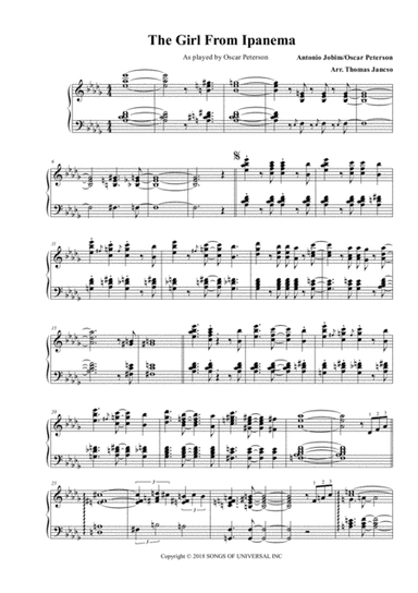 The Girl From Ipanema (garôta De Ipanema) (arr. Thomas Jancso)
