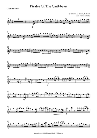 Pirates Of The Caribbean (arr. Fernando Britto)