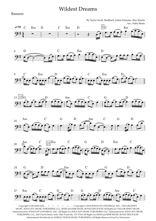 Wildest Dreams (arr. Fabio Britto)