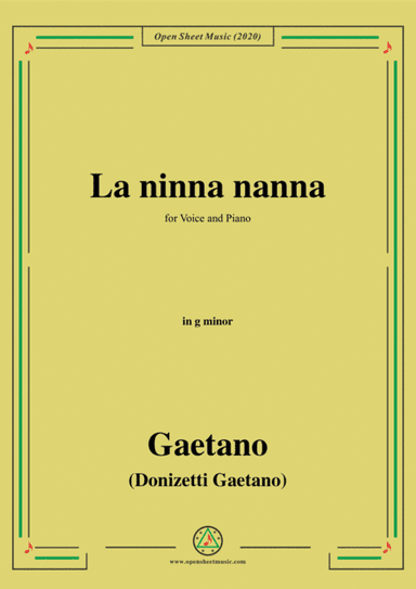 Donizetti-La ninna nanna,in f minor,for Voice and Piano (arr. MSM)