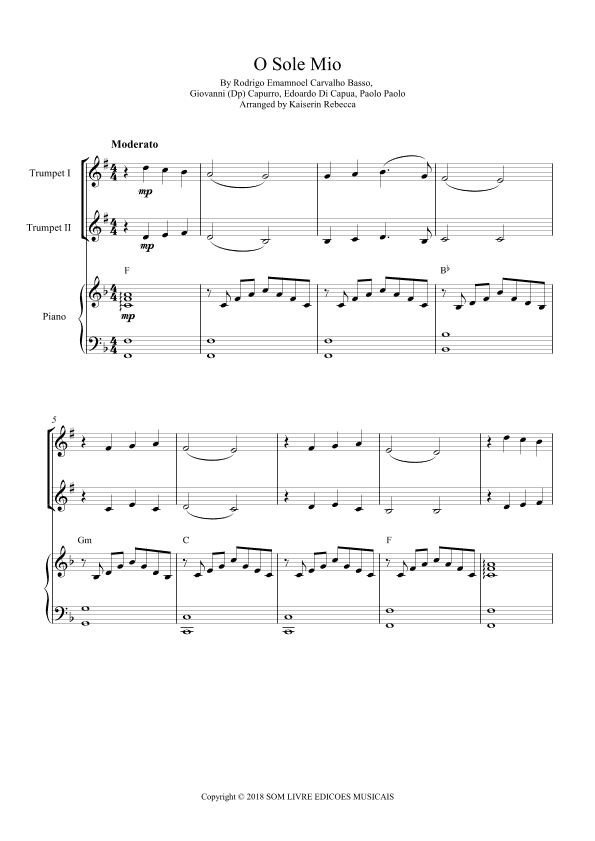 O Sole Mio (arr. Kaiserin Rebecca)