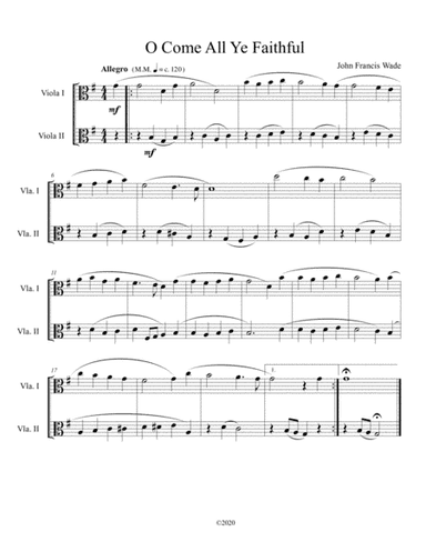 O Come All Ye Faithful (viola duet) (arr. B C Dockery)