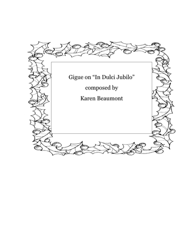Gigue on "In Dulci Jubilo" (manuals only)