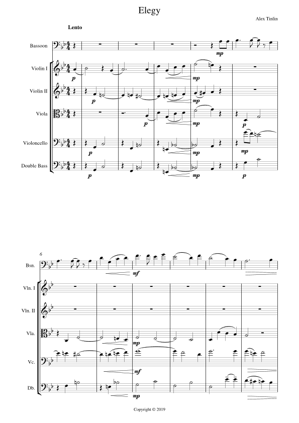 Elegy for Bassoon and Strings