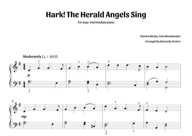 Hark! The Herald Angels Sing (easy-intermediate piano) (arr. Bernardo Pereira)