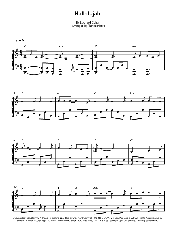 Hallelujah (arr. Tunescribers)