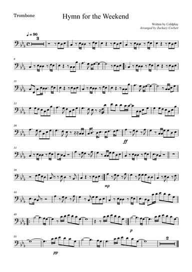 Hymn For The Weekend (arr. Zachary Corbett)