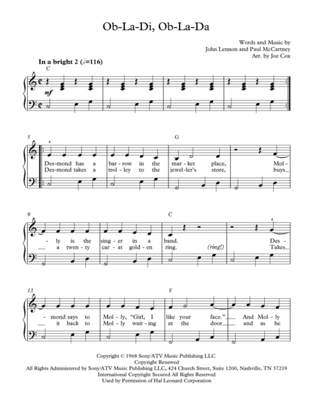 Ob-La-Di, Ob-La-Da (arr. Joe Cox)