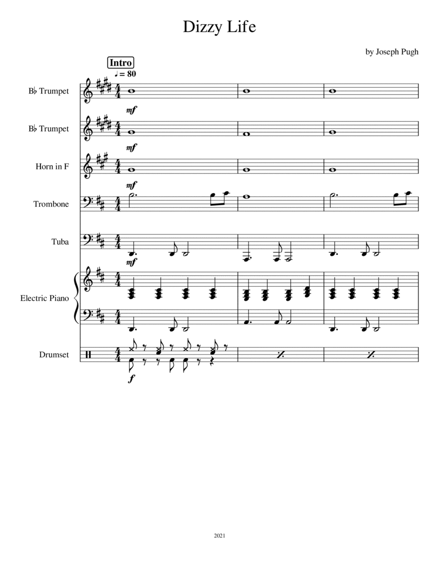 A Dizzy Life (for Brass Quintet)