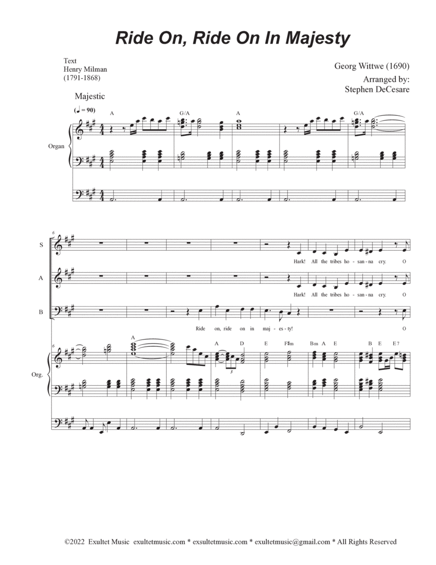 Ride On, Ride On In Majesty (Vocal Trio - (SAB) (arr. Stephen DeCesare)