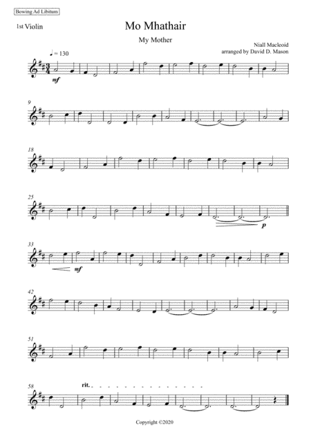 Mo Mhathair (My Mother) (arr. David D. Mason)