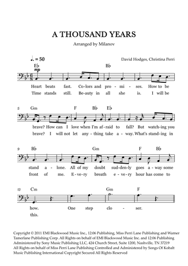 A Thousand Years (arr. Milanov)
